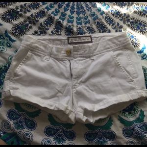 Low rise white shorts