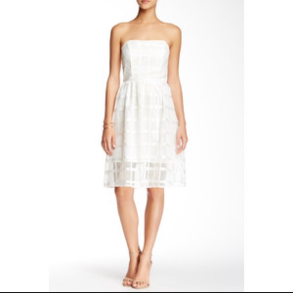 White Everleign Chiffon Strapless Dress