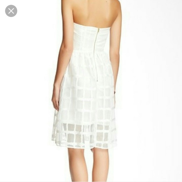 White Everleign Chiffon Strapless Dress - Picture 2 of 4