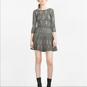 ZARA JACQUARD DRESS WITH LOW CUT BACK