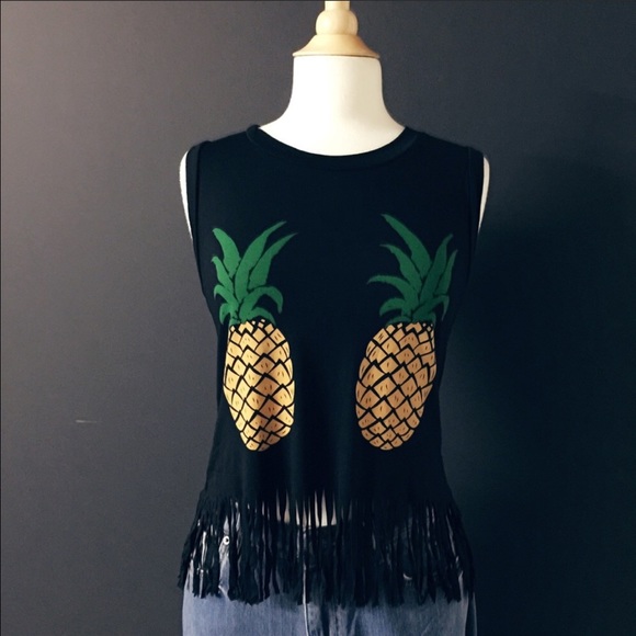 April Spirit Tops - ‼️SALE‼️PINEAPPLE SLEEVELESS TEE😊