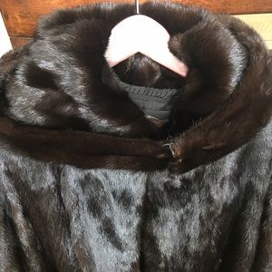 Chocolate brown real mink coat