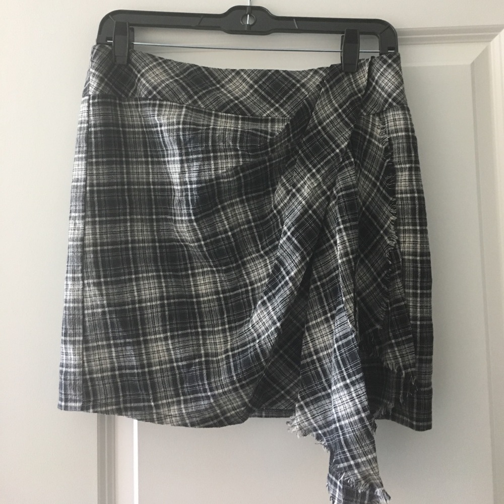 Nanette Lepore plaid skirt with ruffle detail