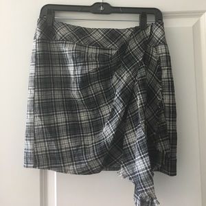 Nanette Lepore plaid skirt with ruffle detail