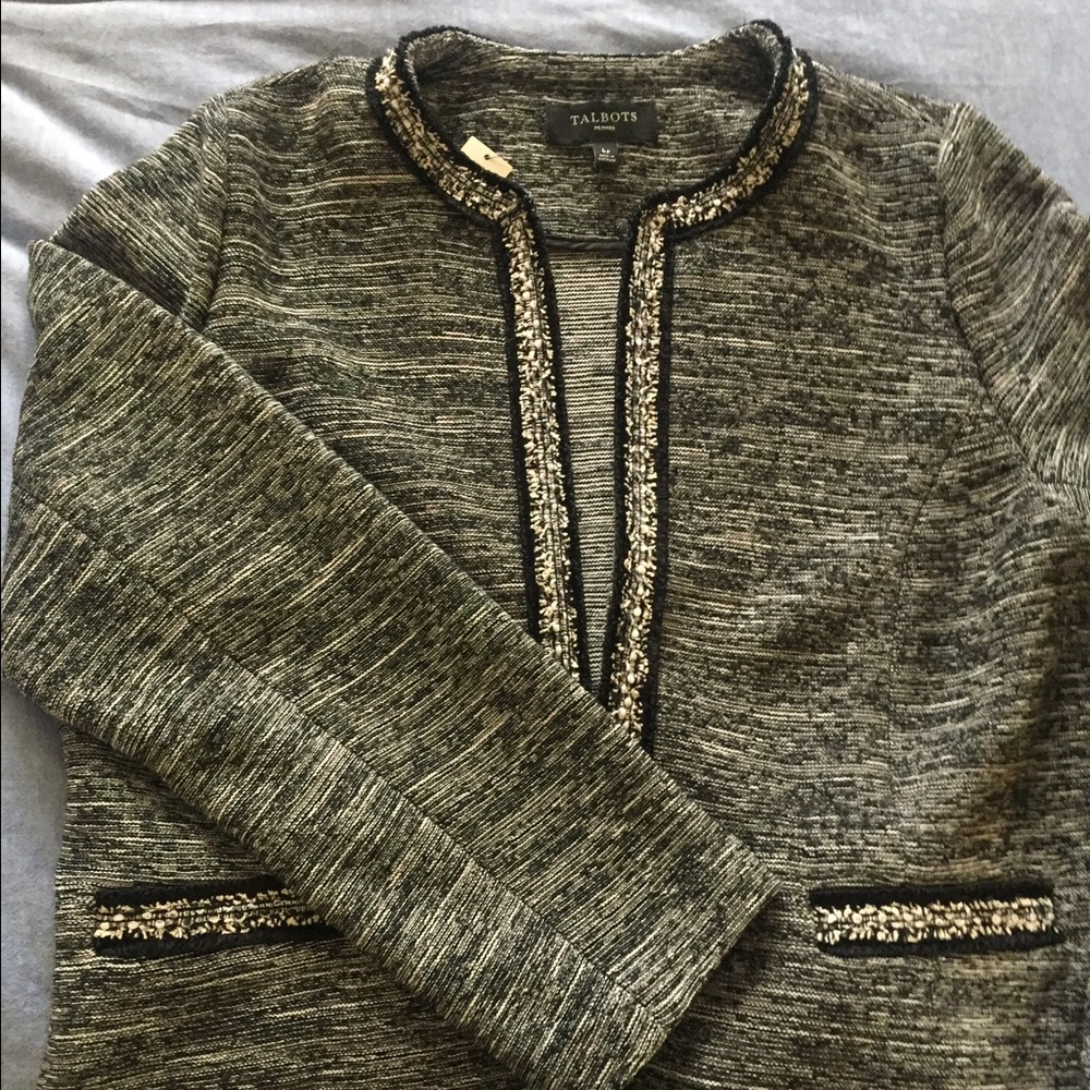 Tweed "Chanel"-like Talbots Sweater Jacket LP