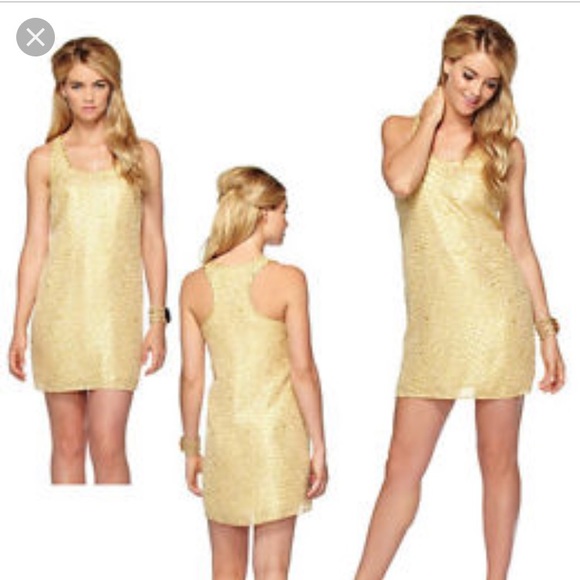 Lilly Pulitzer Dresses & Skirts - Lilly Pulitzer Betty Chiffon Gold Leopard Dress