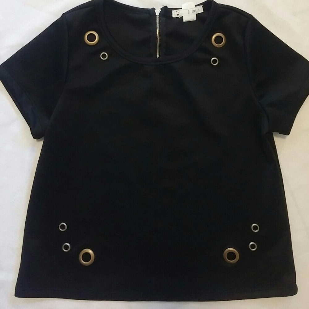 Vintage boxy top with grommets