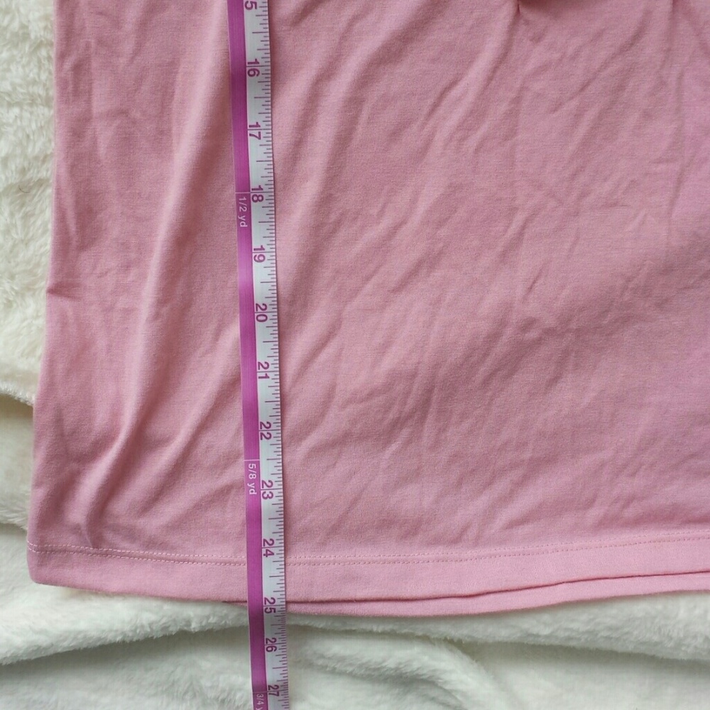 Chaps Ruffled Keyhole Large Pink Tank - Picture 7 of 8