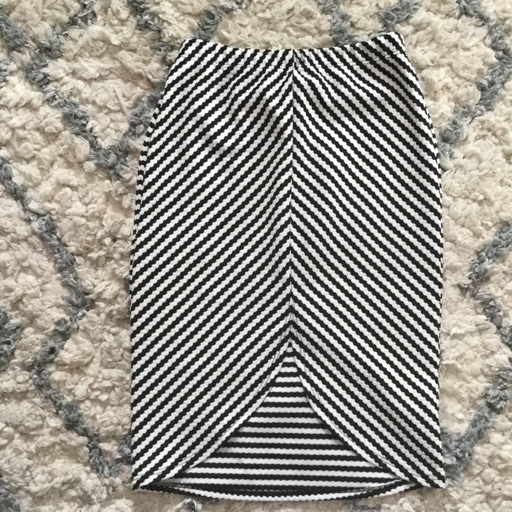 Stripped Black and White Skirt