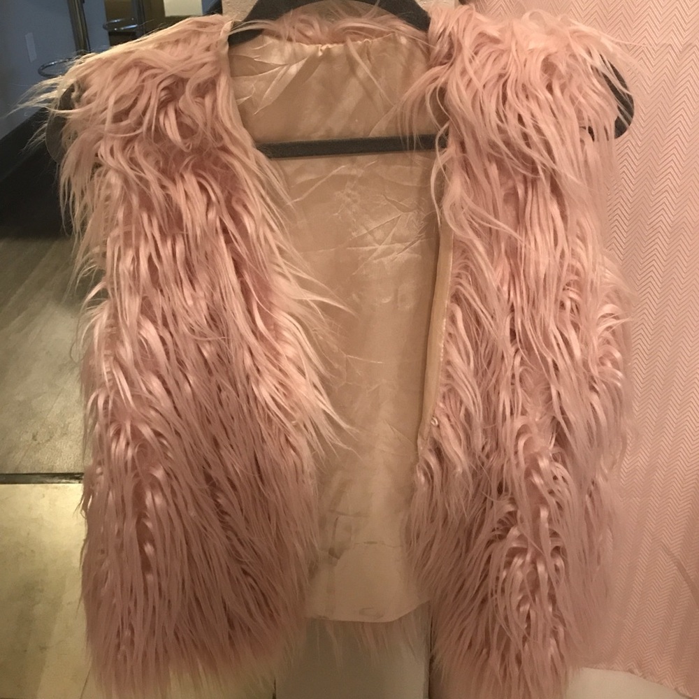 Bebe Pink Fur Vest