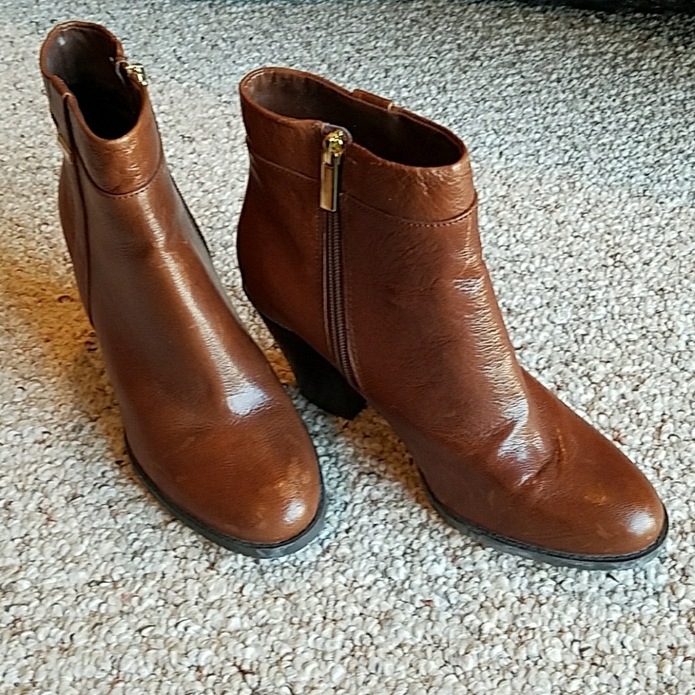Brown Leather Booties