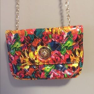 Floral handbag gold chain