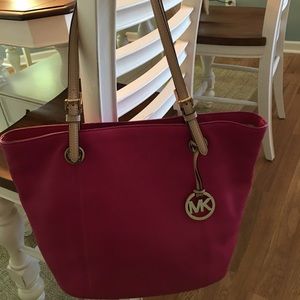 Michael Kors Fuschia Leather Tote
