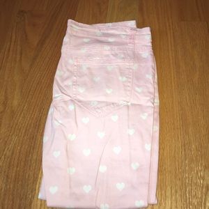 Pinky heart ankle jeans