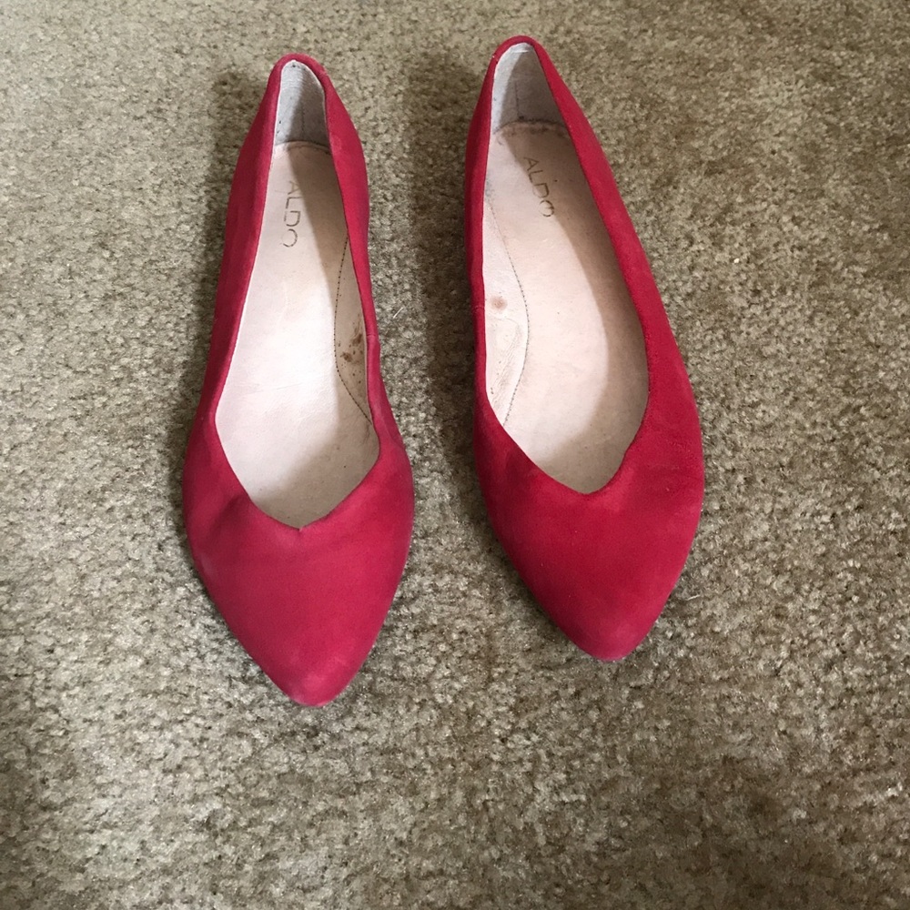 Red Aldo pointy flats