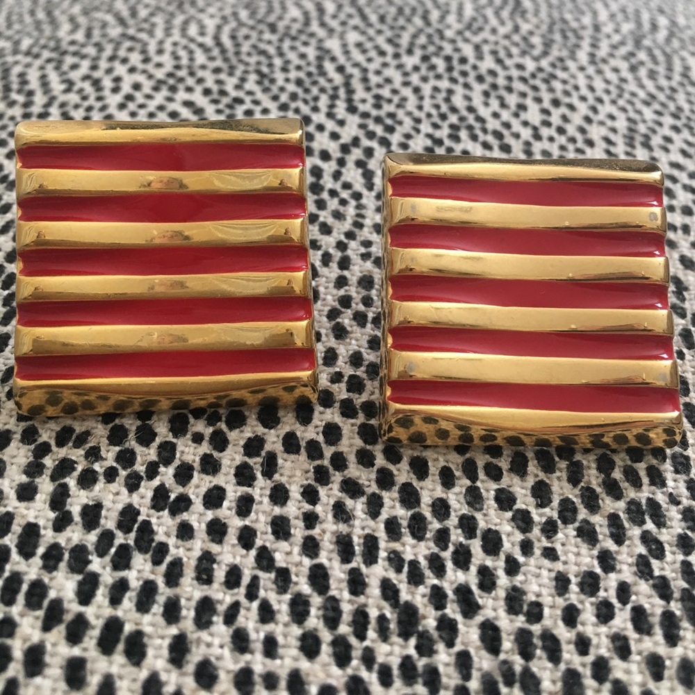 :: red & gold earrings ::