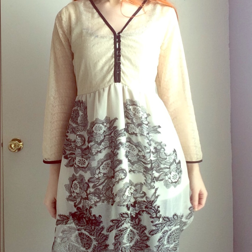 Nordstrom empire waisted ivory tunic dress