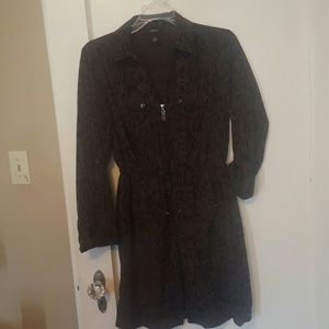 Zip up python patterned dress olive green/black