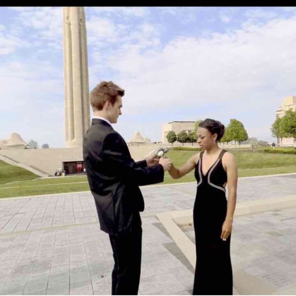 Simple black prom dress