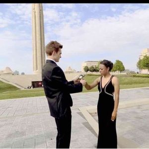 Simple black prom dress