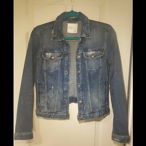 Zara Trafaluc distressed jean jacket