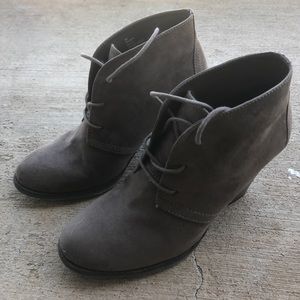 ❗️Last chance❗️Mia lace-up tan/grey bootie heels
