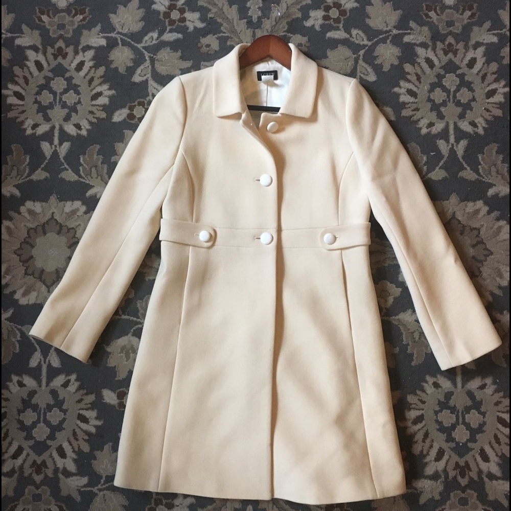 J. Crew Wool Coat in Ivory