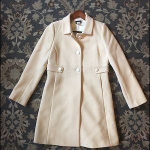 J. Crew Wool Coat in Ivory