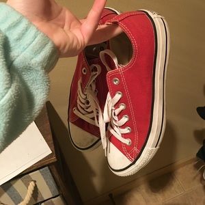 Worn twice red converse size 9