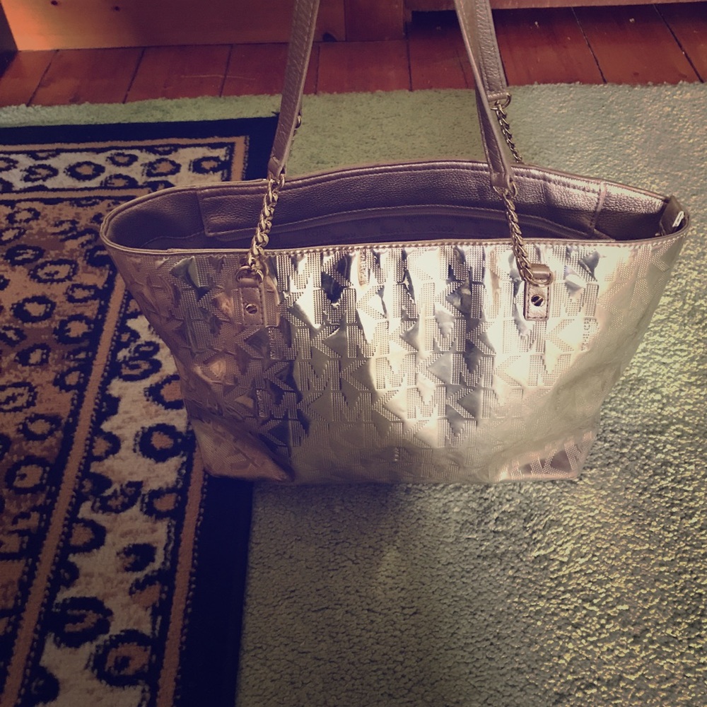 Gold Michael kors hand bag