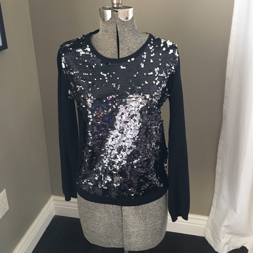Anthropologie brand Yoana Baraschi sequin sweater.