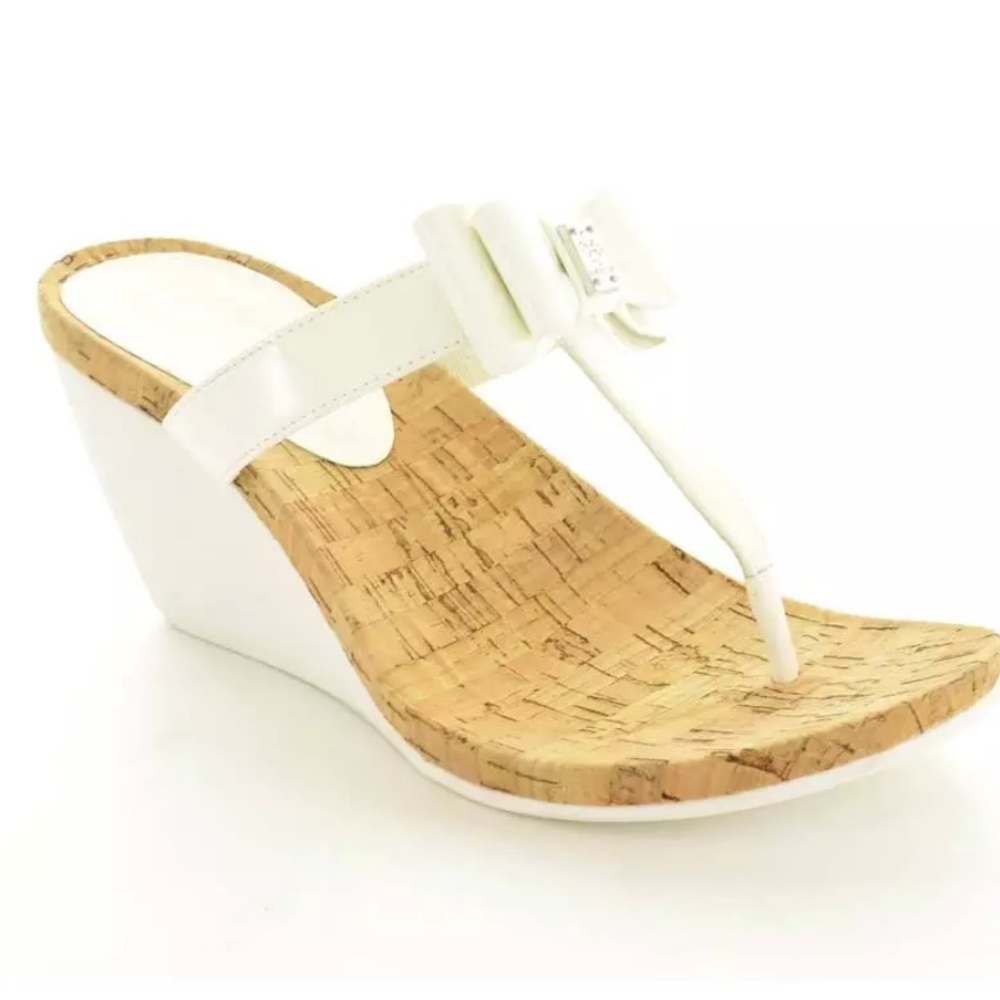 Bcbgeneration White Thong Wedge Sandal