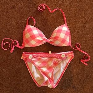 Pink pattern bikini set