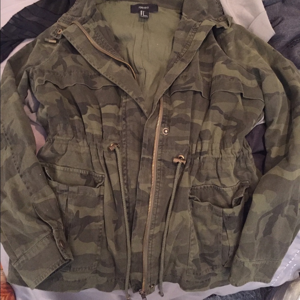 Forever 21 Camo Green Utility Jacket