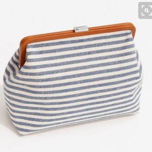 Clare V Striped Pierrot clutch