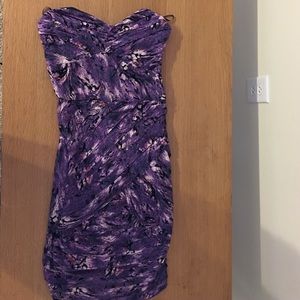 Purple strapless dress
