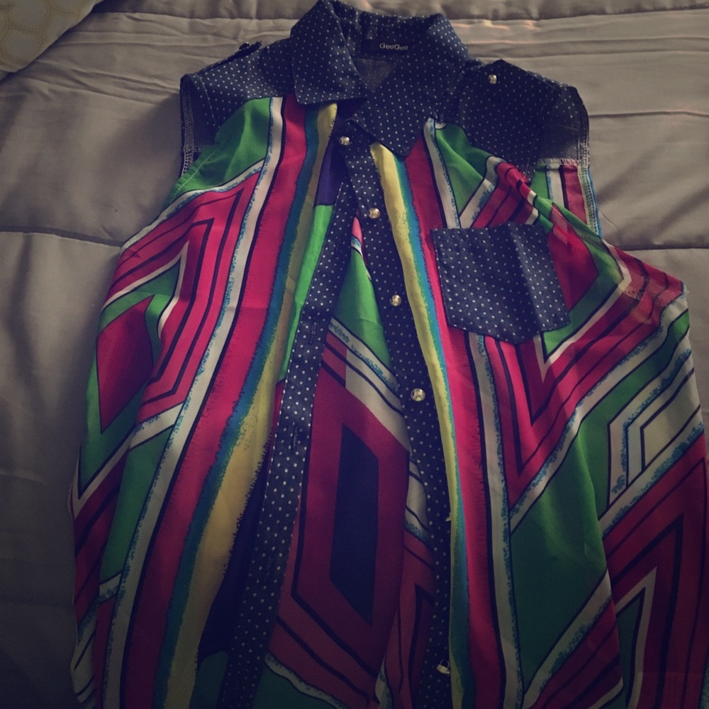 Shear Tank of Green, Pink, Blue & More W/ Jean Top