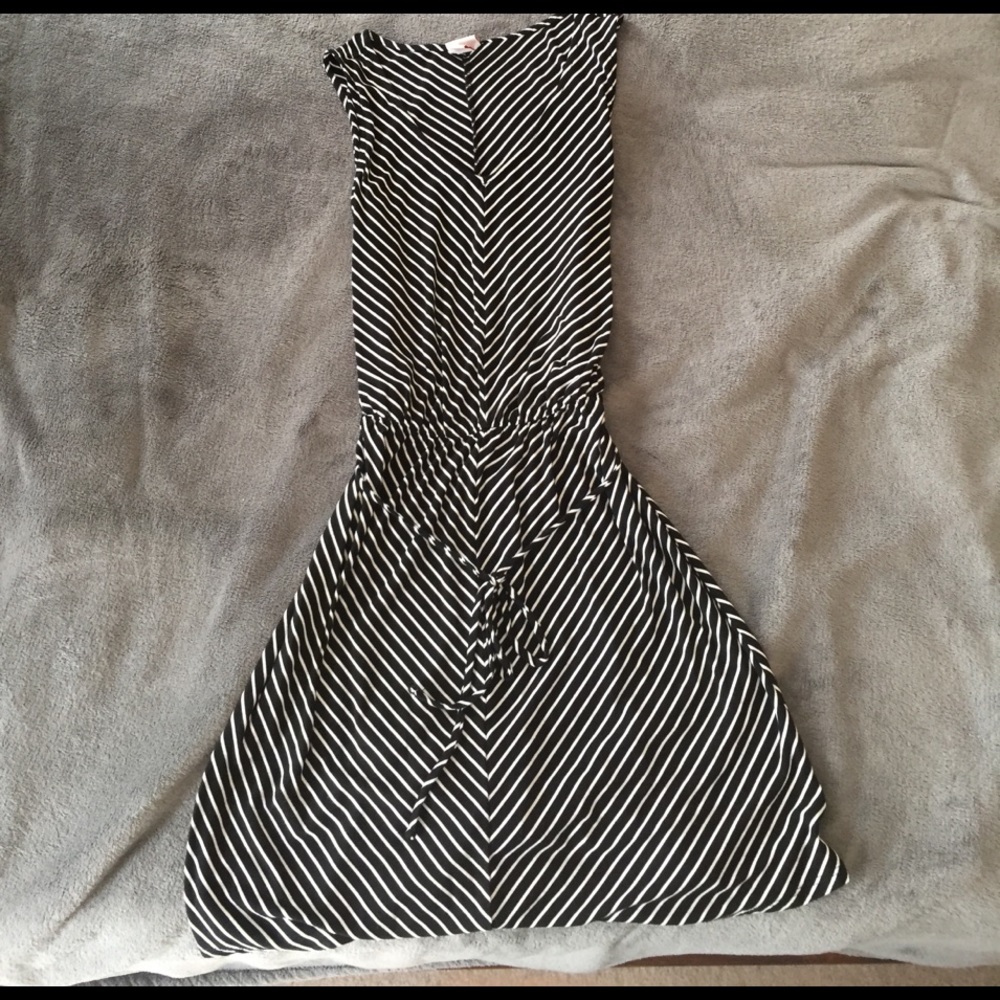 Black and white striped dress