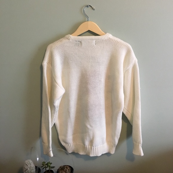 Vintage Off-White Knit Rose 🌹 Sweater 🦋 - Picture 4 of 4