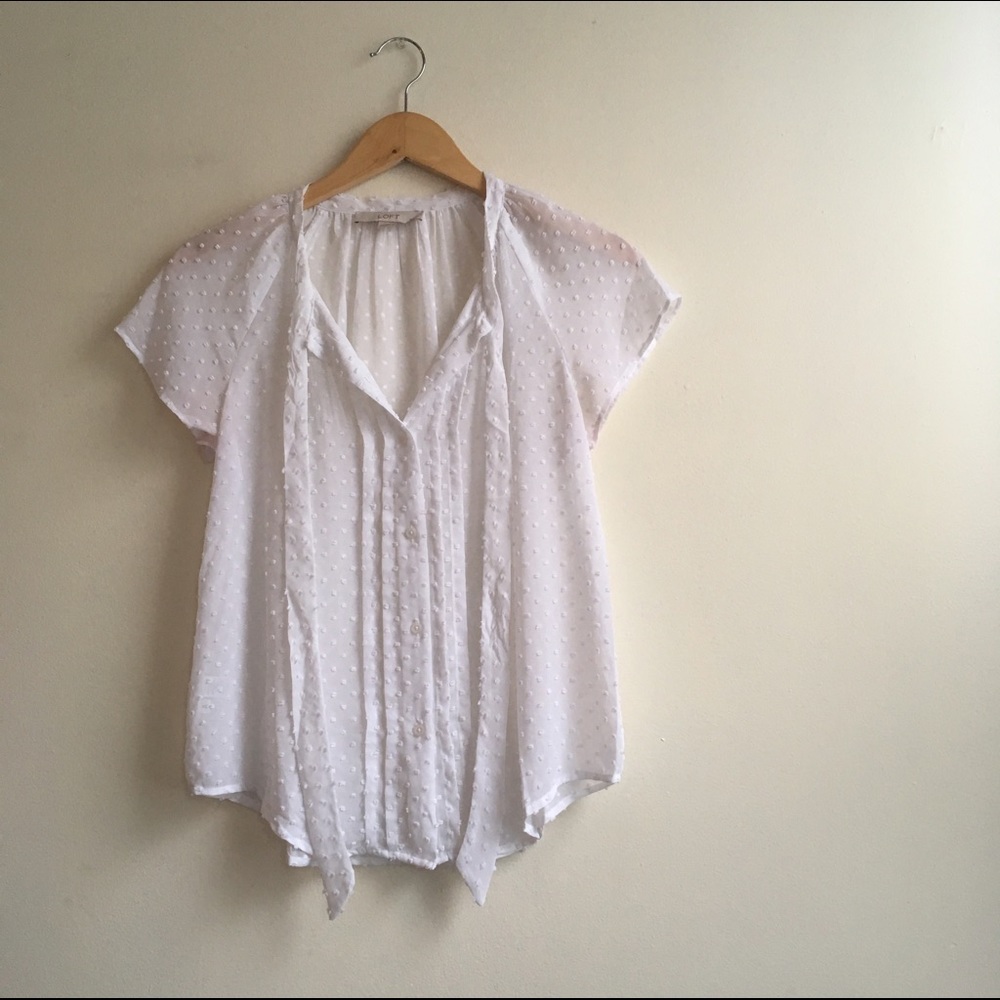 Ultra feminine white top by LOFT.