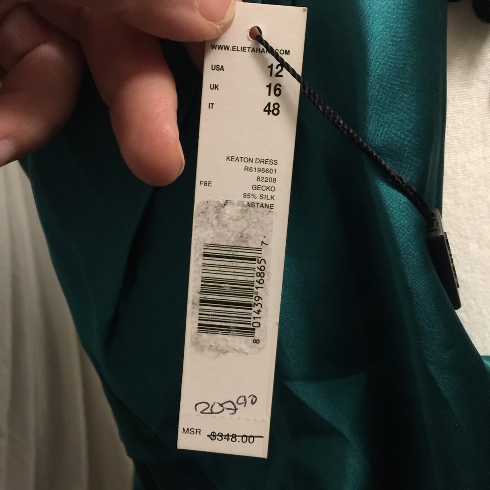 Eli Tahari silk dress NWT : 95% silk, 5% Elastane - Picture 7 of 8