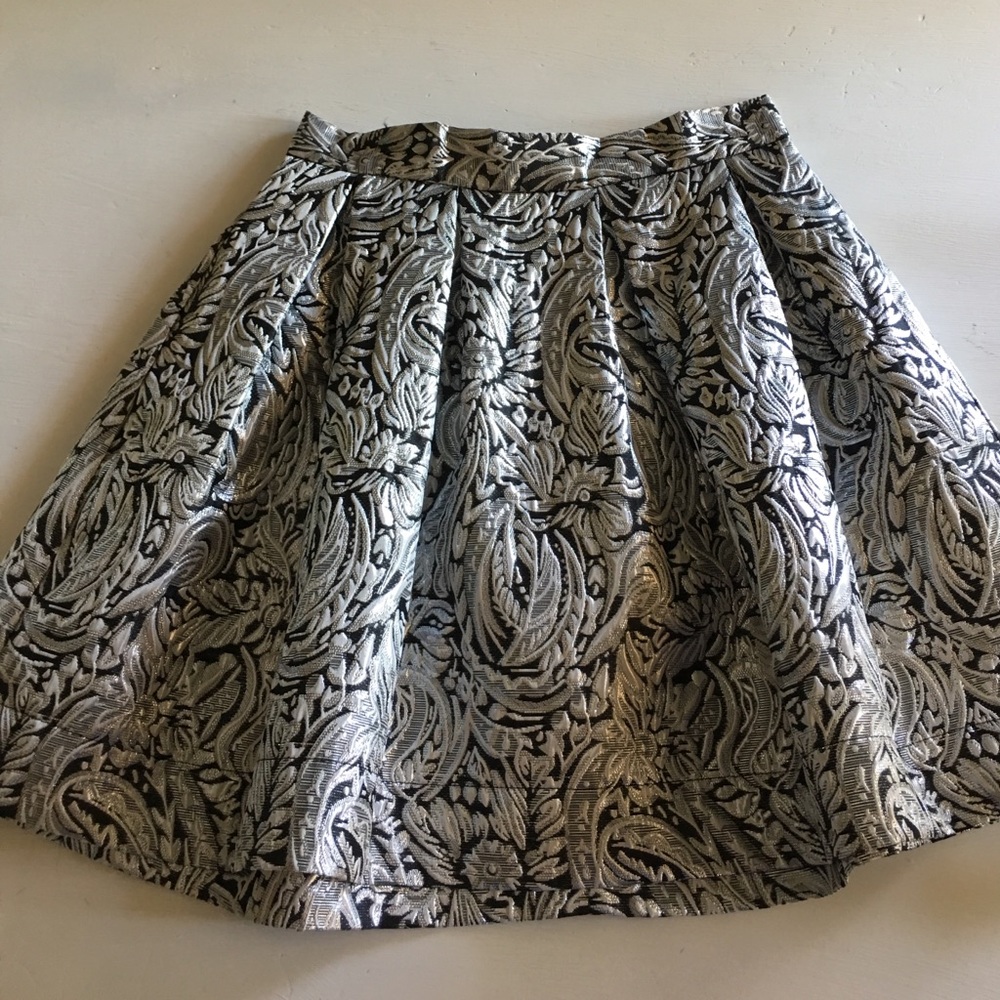 Silver metallic and black skirt