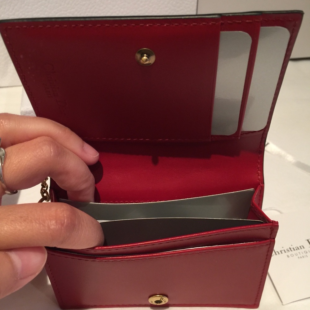 NWT 17S studded Lady Dior snap card holder - Picture 2 of 6