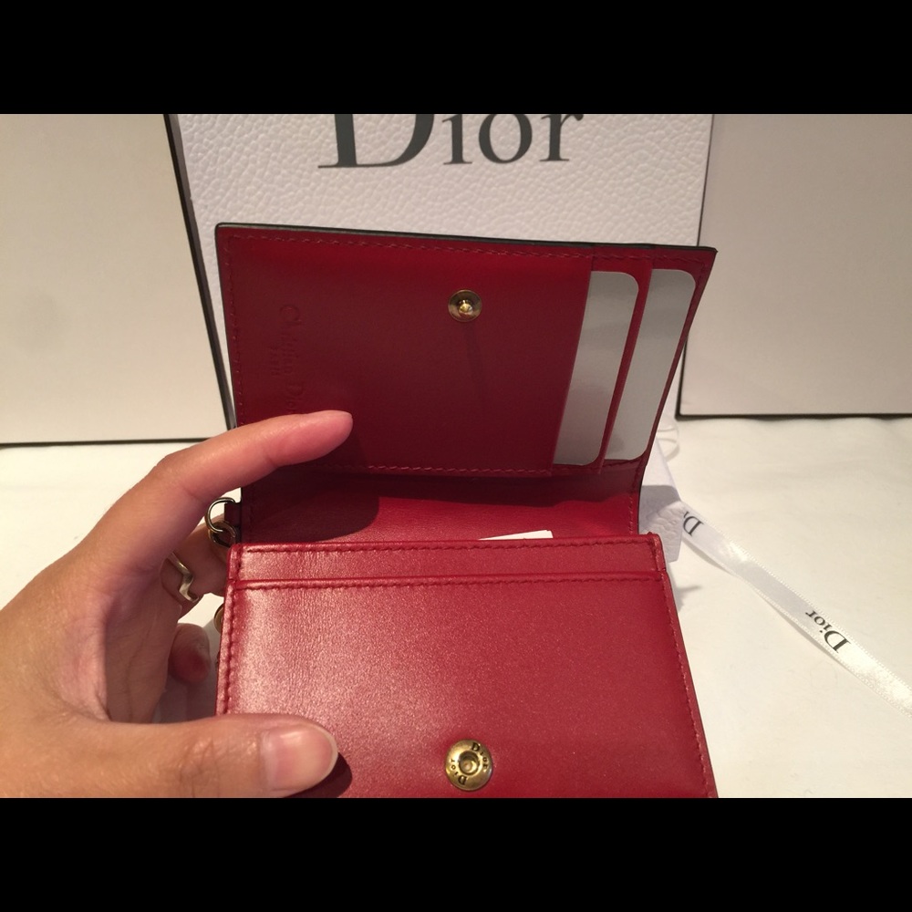 NWT 17S studded Lady Dior snap card holder - Picture 4 of 6