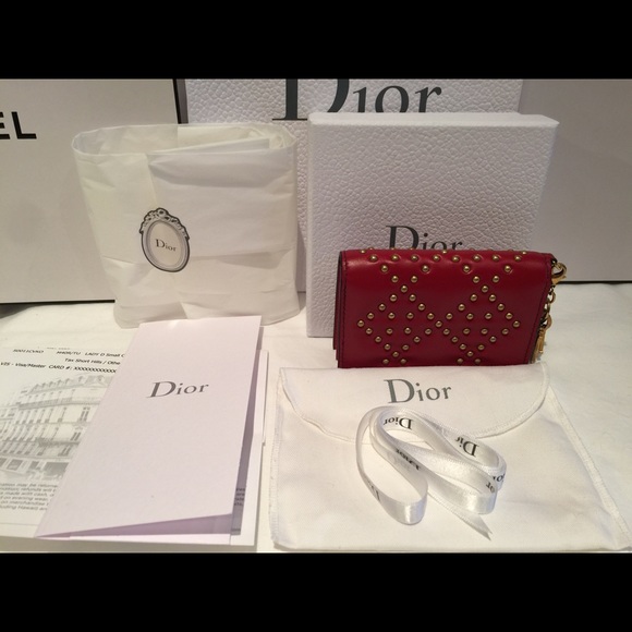 NWT 17S studded Lady Dior snap card holder - Picture 3 of 6