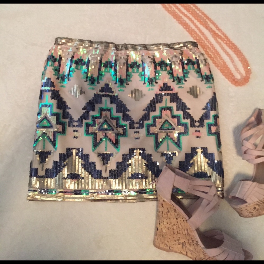 Aztec sequins skirt
