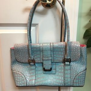 Blue and pink purse