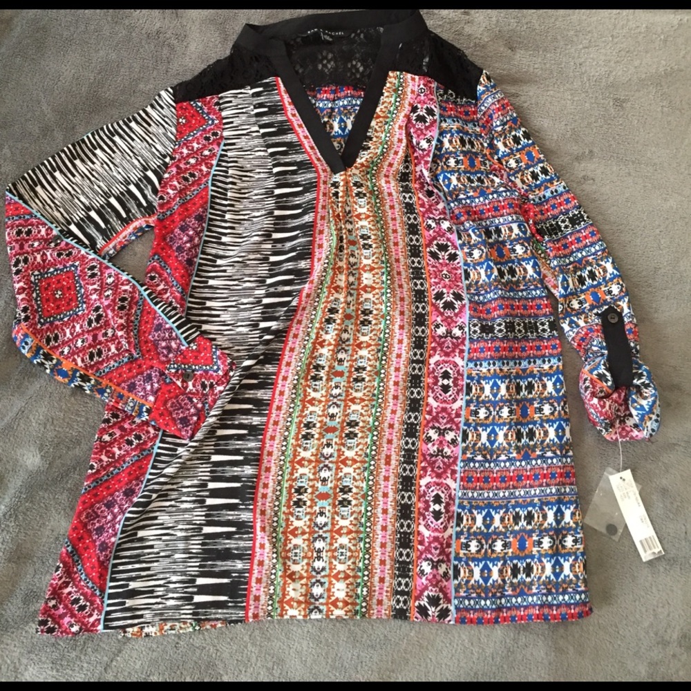 Multi colored v-neck blouse for women