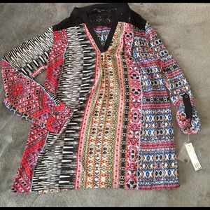 Multi colored v-neck blouse for women