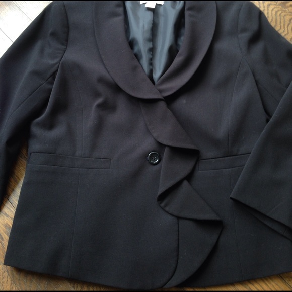 LOFT Blazer with Ruffle Detail - Picture 2 of 3
